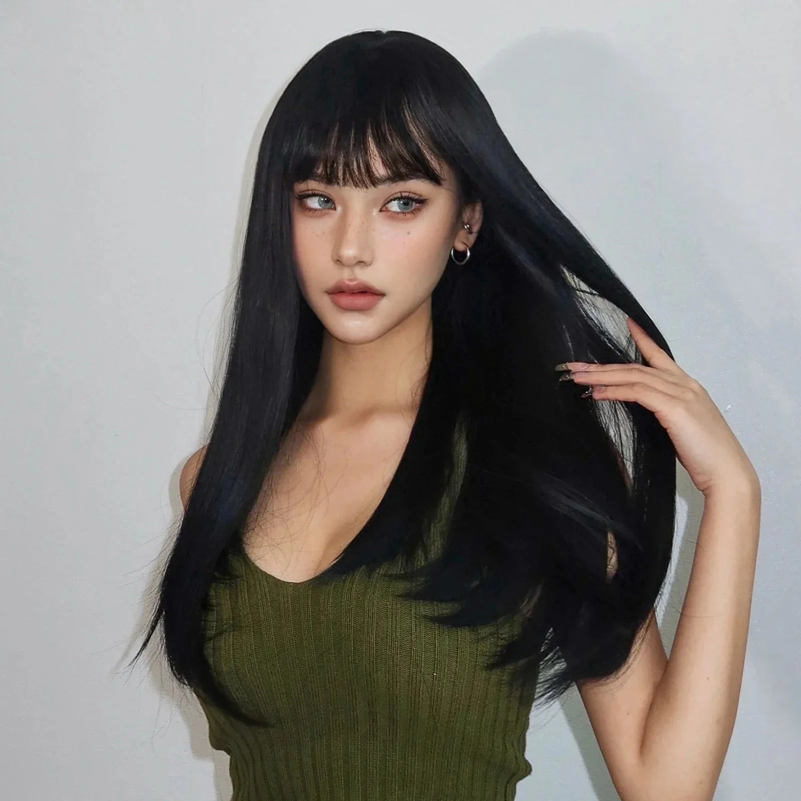 Perruque - SyntheticHairWig™ - Noir - Coiffure Enchanté